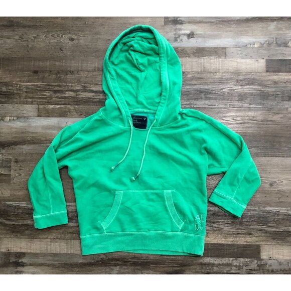 American Eagle Womens Large Green Hoodie Sweatshirt Pullover - Picture 1 of 5